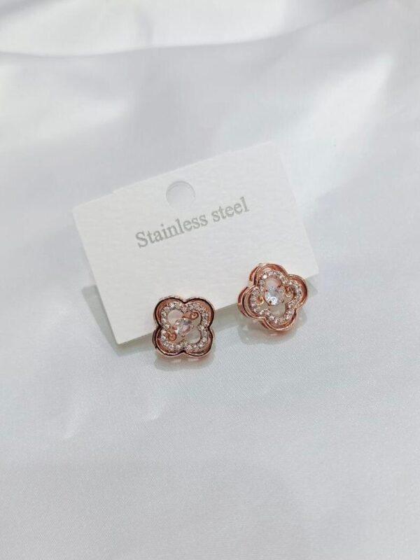 Stainless Steel Earings with Dancing Stone - Image 3