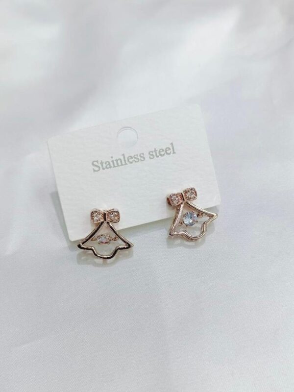 Stainless Steel Earings with Dancing Stone