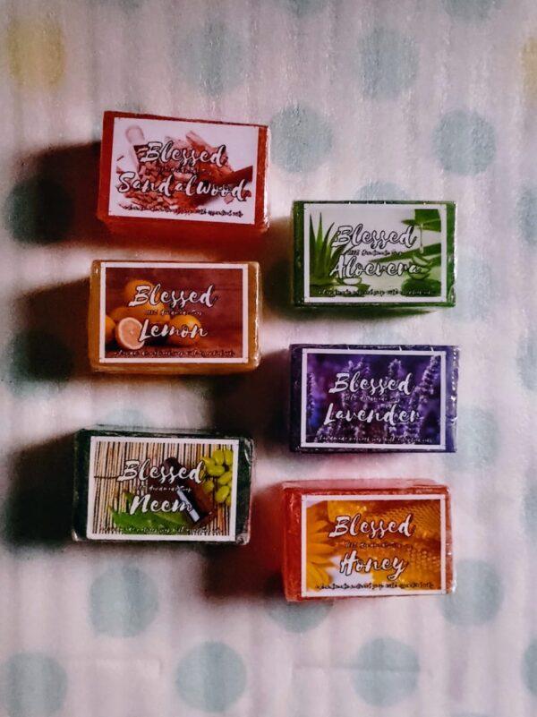 Weight 100 gm each Available in 6 Fragrances, Lavander, Honey, Sandal wood, Neem, Aloevera, Lemon